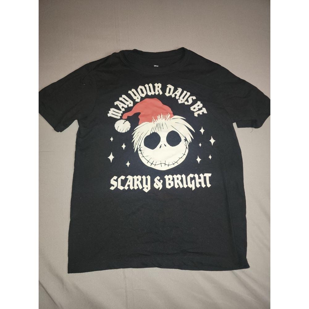 Disney Nightmare Before Christmas Jack Skellington Santa T Shirt Scary Bright